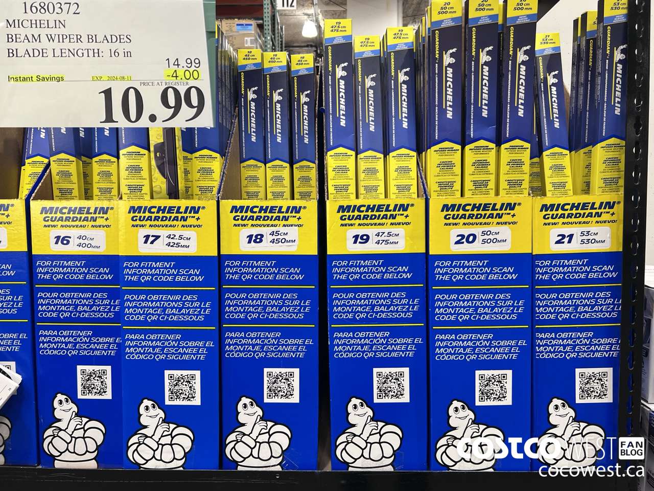 1680372 MICHELIN BEAM WIPER BLADES BLADE LENGTH 16 IN ($4.00 INSTANT SAVINGS EXPIRES ON 2024-08-11) $10.99