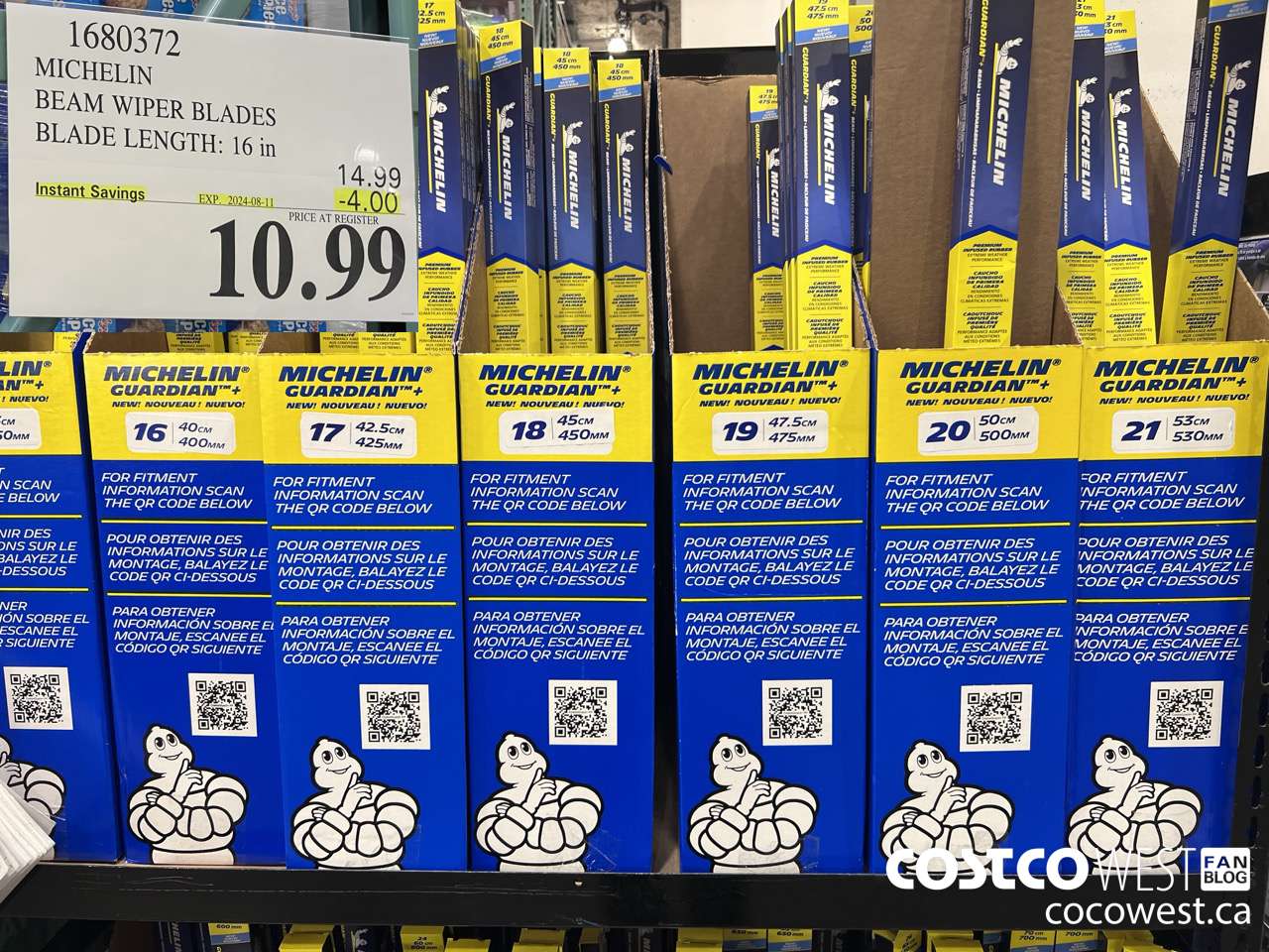 1680372 MICHELIN BEAM WIPER BLADES BLADE LENGTH 16 IN ($4.00 INSTANT SAVINGS EXPIRES ON 2024-08-11) $10.99