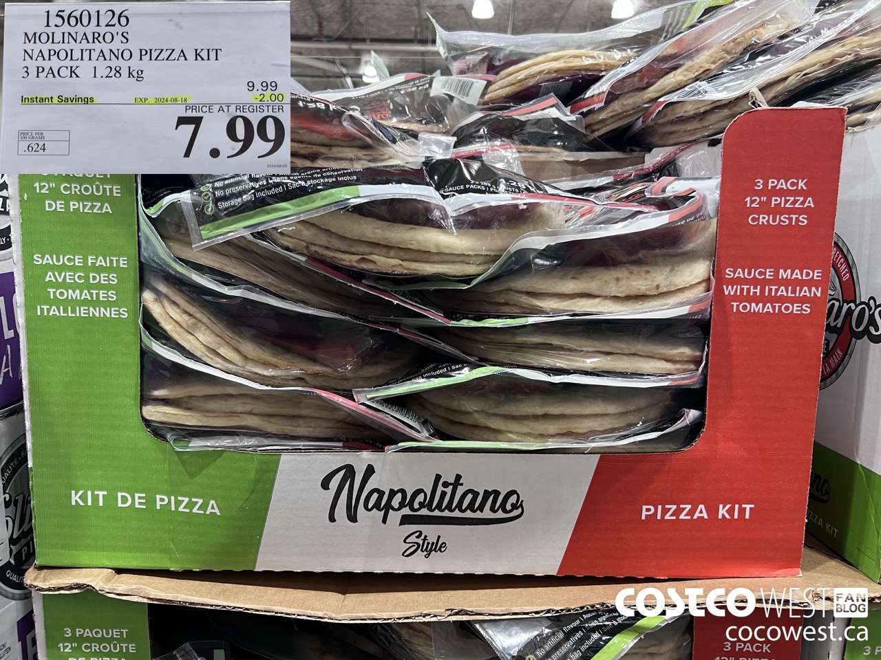 1560126 MOLINARO'S NEAPOLITAN PIZZA KIT 3 PACK 1.28kg ($2.00 INSTANT SAVINGS EXPIRES ON 2024-08-18) $7.99