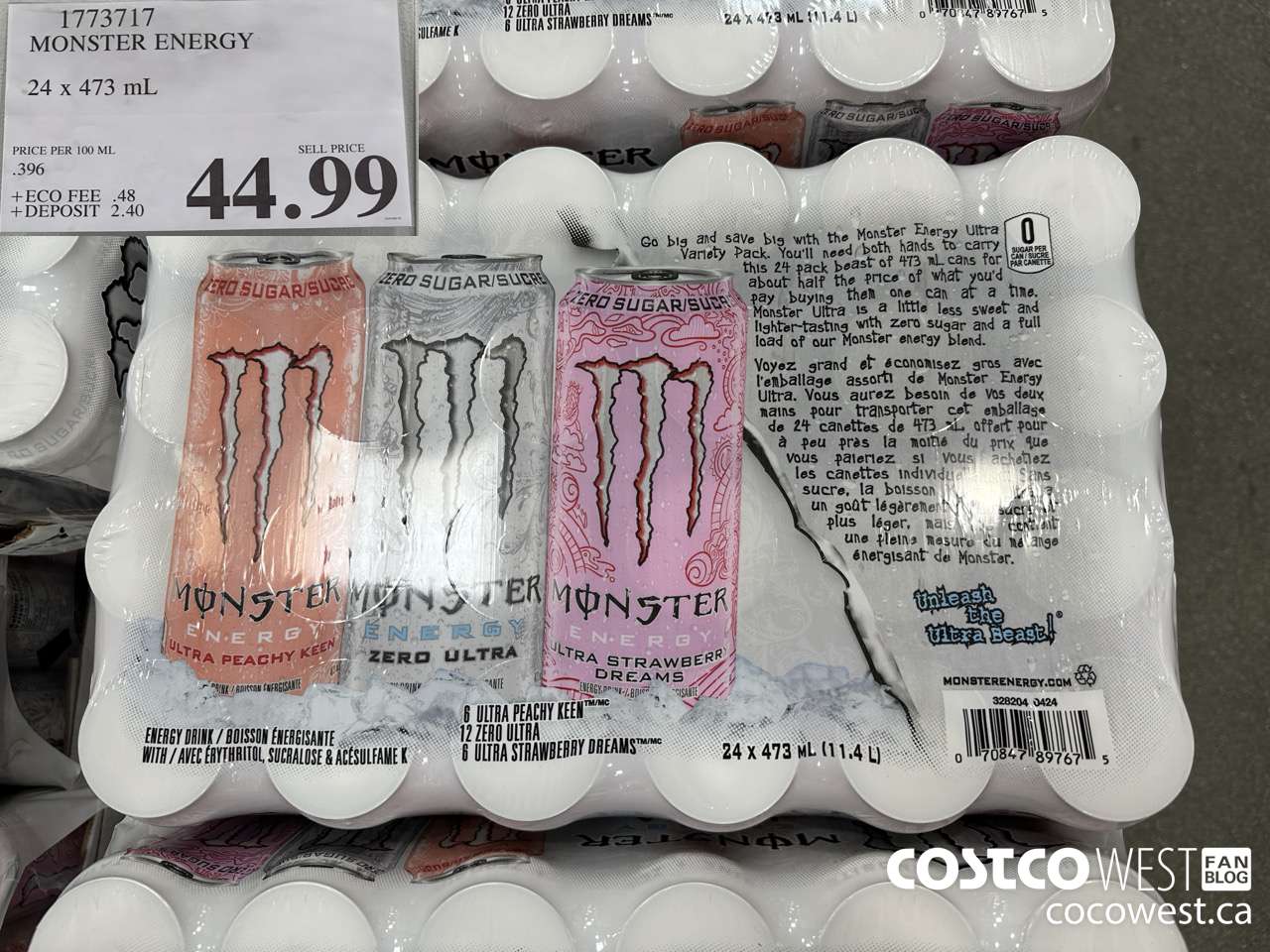 1773717 MONSTER ENERGY 24 X 473ML $44.99