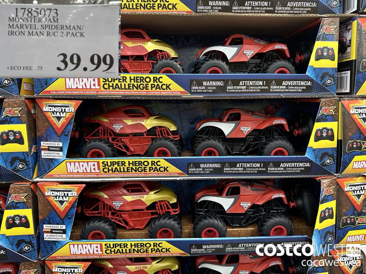 1785073 MONSTER JAM MARVEL SPIDERMAN/IRON MAN R/C 2-PACK $39.99
