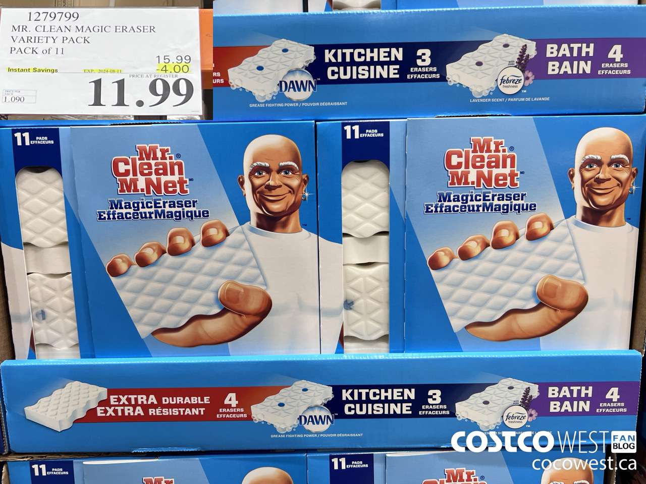 1279799 MR. CLEAN MAGIC ERASER VARIETY PACK PACK OF 11 ($4.00 INSTANT SAVINGS EXPIRES ON 2024-08-11) $11.99