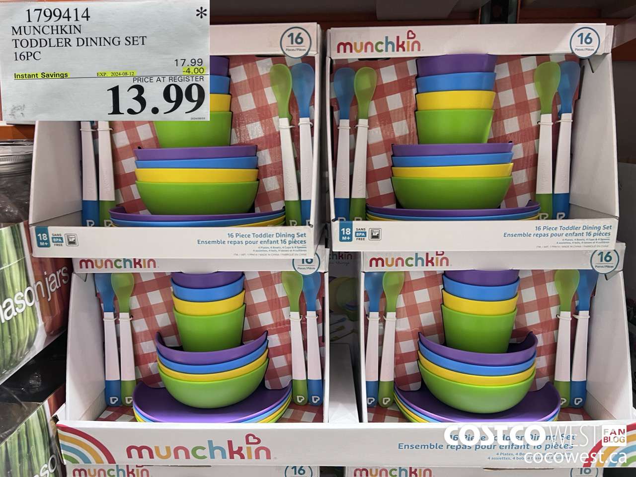 1799414 MUNCHKIN TODDLER DINING SET 16PC ($4.00 INSTANT SAVINGS EXPIRES ON 2024-08-12) $13.99