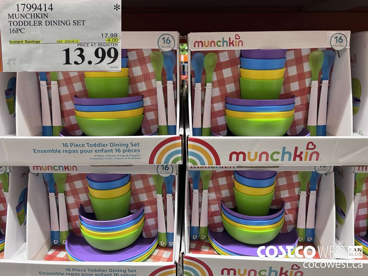 1799414 MUNCHKIN TODDLER DINING SET 16PC ($4.00 INSTANT SAVINGS EXPIRES ON 2024-08-12) $13.99