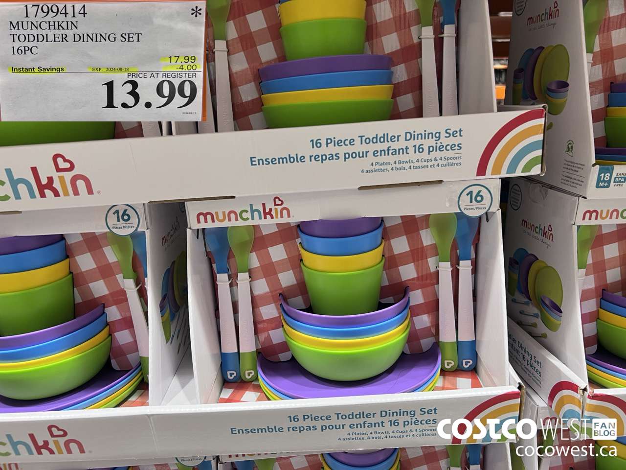 1799414 MUNCHKIN TODDLER DINING SET 16PC ($4.00 INSTANT SAVINGS EXPIRES ON 2024-08-18) $13.99