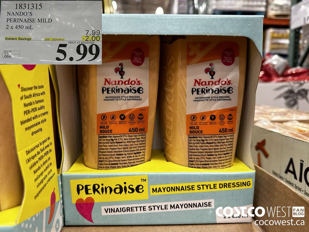 1831315 NANDO'S PERINAISE MILD 2 X 450ML ($2.00 INSTANT SAVINGS EXPIRES ON 2024-09-01) $5.99