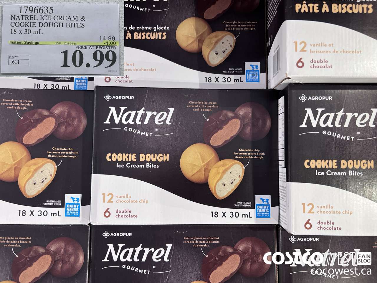 1796635 NATREL ICE CREAM & COOKIE DOUGH BITES 18 X 30ML ($4.00 INSTANT SAVINGS EXPIRES ON 2024-08-18) $10.99