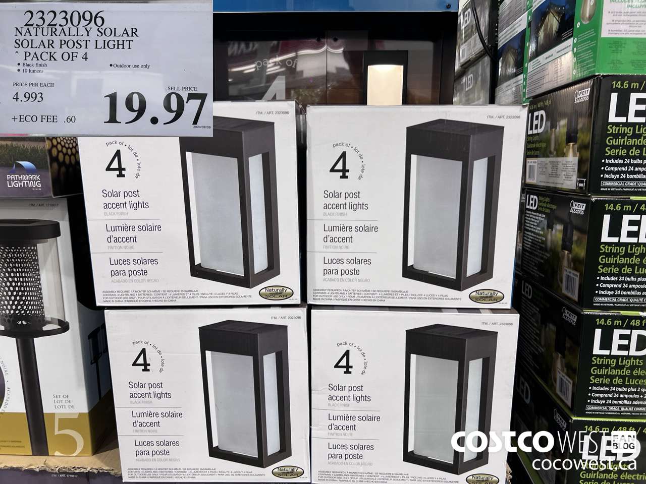 2323096 NATURALLY SOLAR SOLAR POST LIGHT PACK OF 4 $19.97