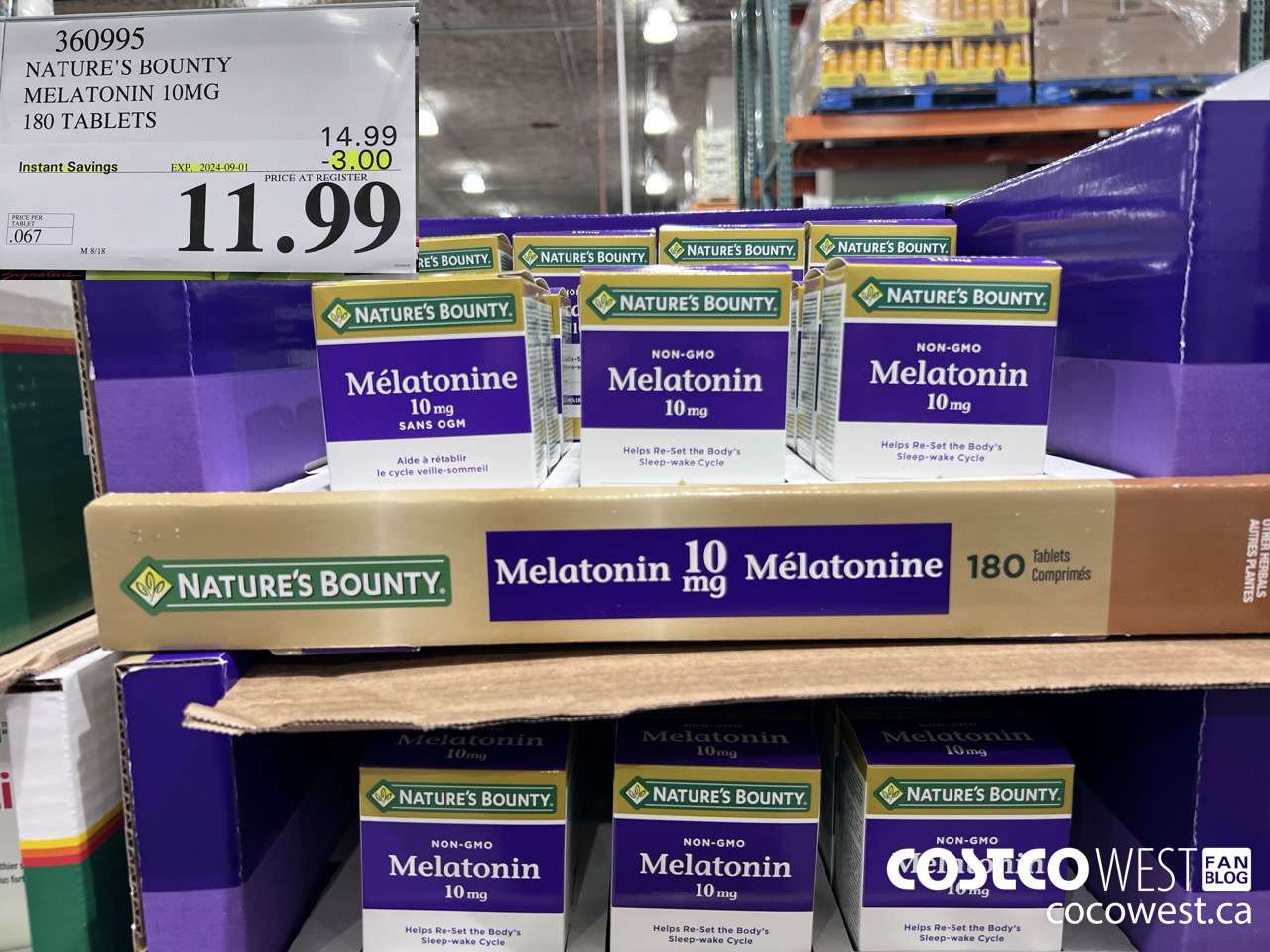 360995 NATURE'S BOUNTY MELATONIN GUMMIES 180 GUMMIES (EXPIRES ON 2024-09-01) $3.00