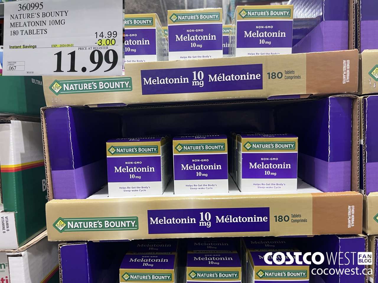 360995 NATURE'S BOUNTY MELATONIN GUMMIES 180 GUMMIES ($3.00 INSTANT SAVINGS EXPIRES ON 2024-09-01) $11.99