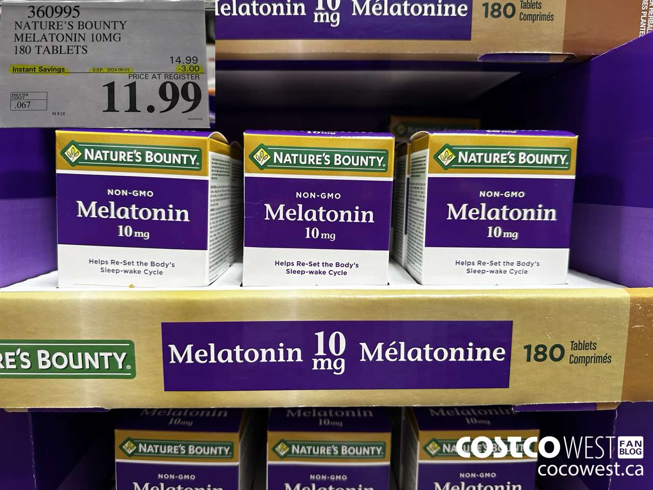 360995 NATURE'S BOUNTY MELATONIN GUMMIES 180 GUMMIES ($3.00 INSTANT SAVINGS EXPIRES ON 2024-09-01) $11.99