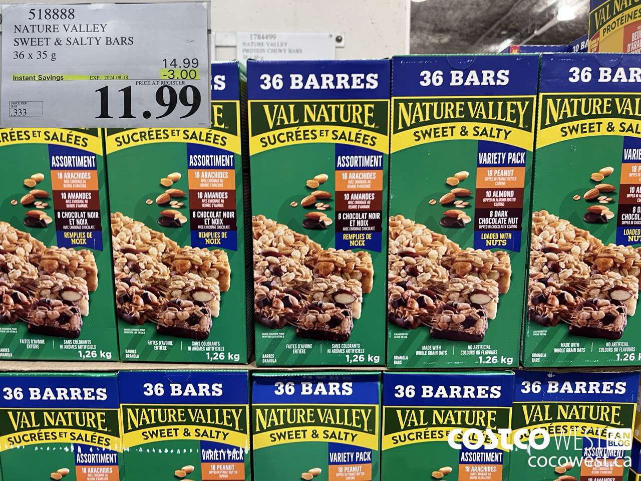 518888 NATURE VALLEY SWEET & SALTY BARS 36 X 35 G ($3.00 INSTANT SAVINGS EXPIRES ON 2024-08-18) $11.99