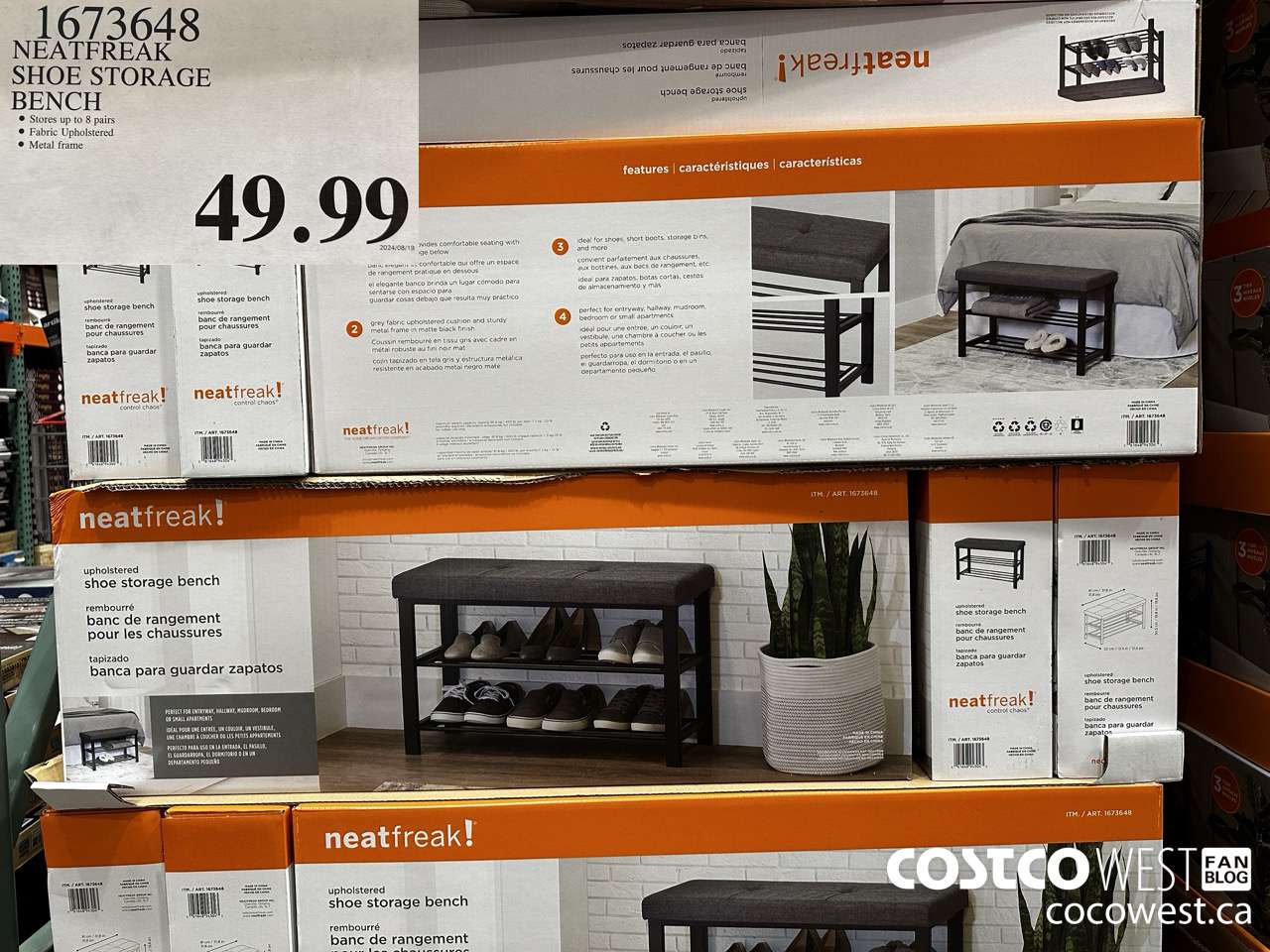 1673648 NEATFREAK SHOE STORAGE BENCH $49.99