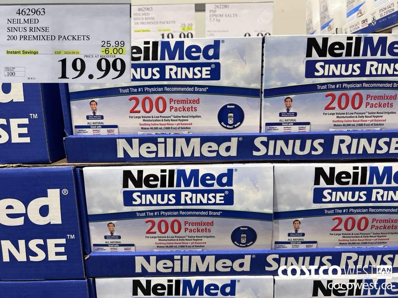 462963 NEILMED SINUS RINSE 200 PREMIXED PACKETS ($6.00 INSTANT SAVINGS EXPIRES ON 2024-09-01) $19.99