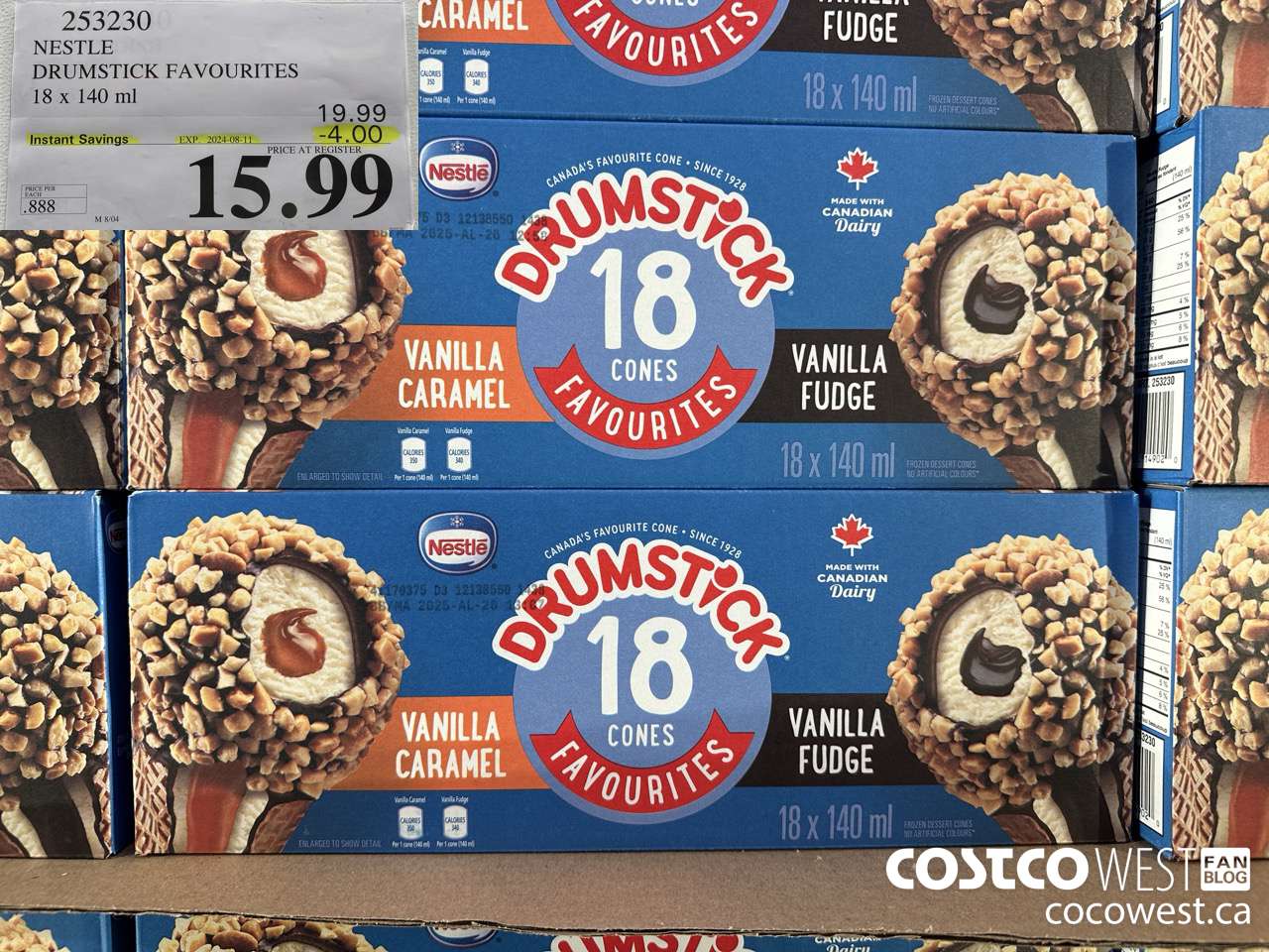253230 NESTLE DRUMSTICK VARIETY PACK 18 x 140 ml ($4.00 INSTANT SAVINGS EXPIRES ON 2024-08-11) $15.99