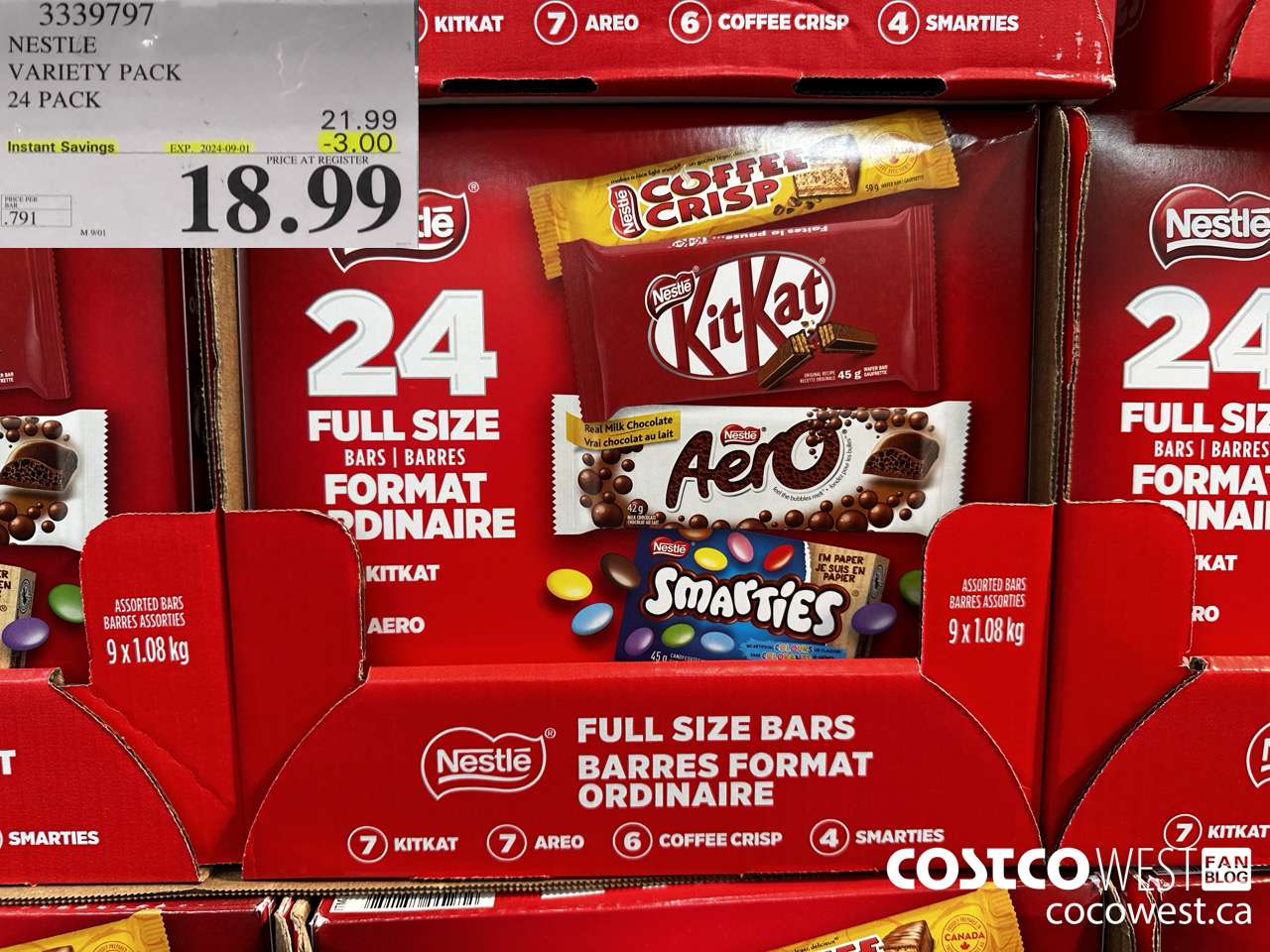 3339797 NESTLE VARIETY PACK 24 PACK ($3.00 INSTANT SAVINGS EXPIRES ON 2024-09-01) $18.99