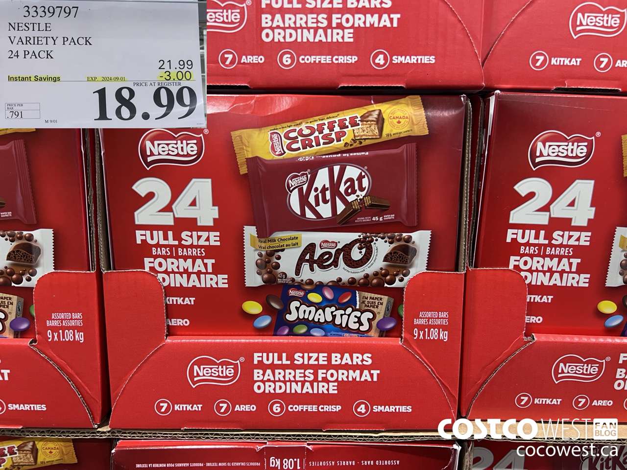 3339797 NESTLE VARIETY PACK 24 PACK ($3.00 INSTANT SAVINGS EXPIRES ON 2024-09-01) $18.99