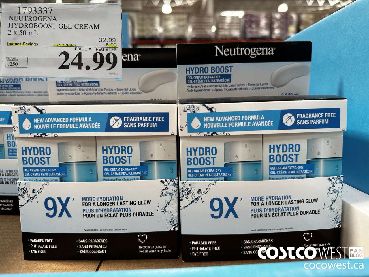 1793337 NEUTROGENA HYDROBOOST GEL CREAM 2 X 50 ML ($8.00 INSTANT SAVINGS EXPIRES ON 2024-08-25) $24.99