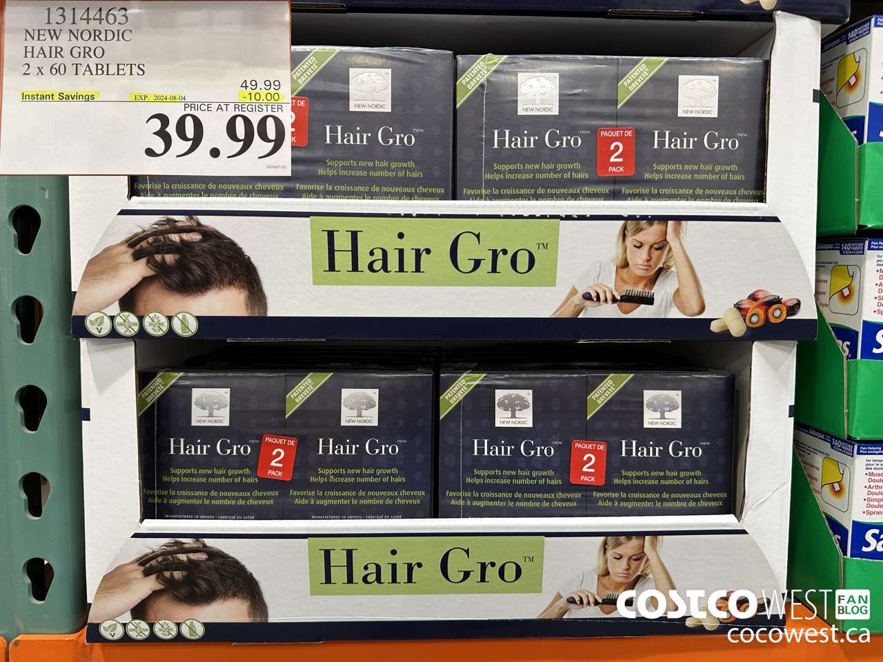 1314463 NEW NORDIC HAIR GRO 2 X 60 TABLETS ($10.00 INSTANT SAVINGS EXPIRES ON 2024-08-04) $39.99