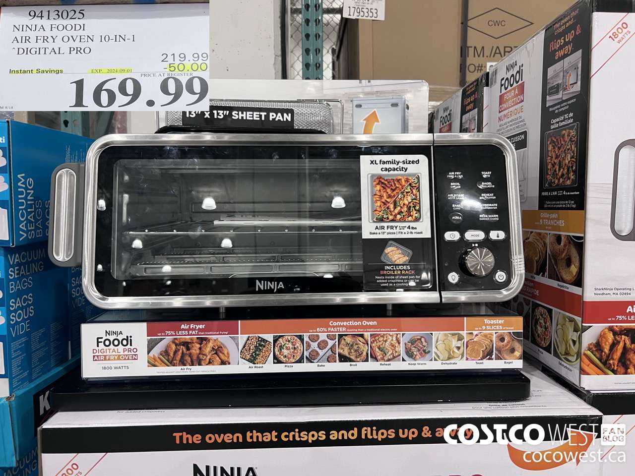 9413025 NINJA FOODI 10-IN-1 COUNTERTOP OVEN PRO ($50.00 INSTANT SAVINGS EXPIRES ON 2024-09-01) $169.99