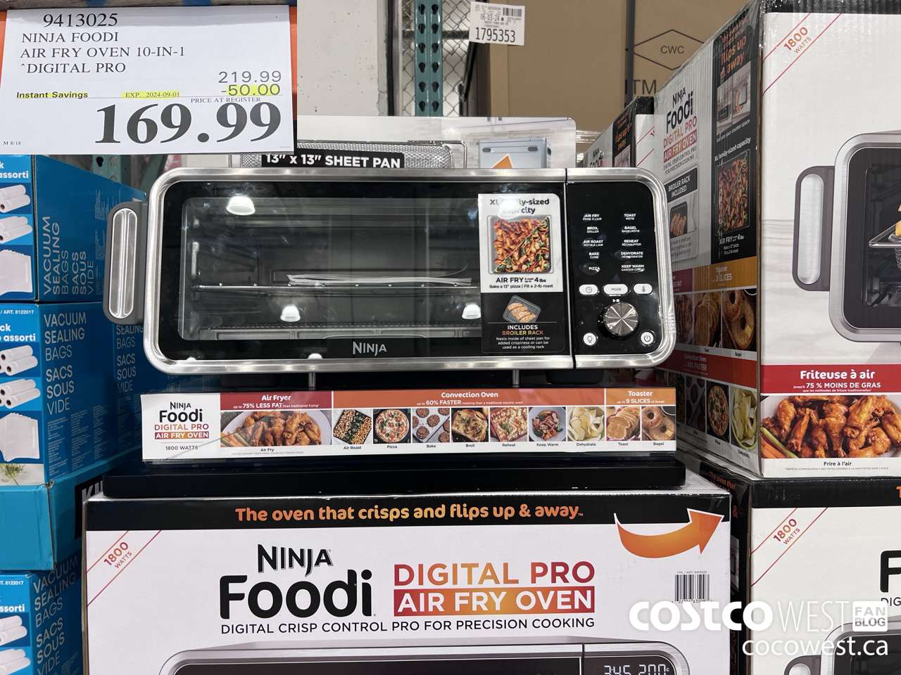 9413025 NINJA FOODI 10-IN-1 COUNTERTOP OVEN PRO ($50.00 INSTANT SAVINGS EXPIRES ON 2024-09-01) $169.99