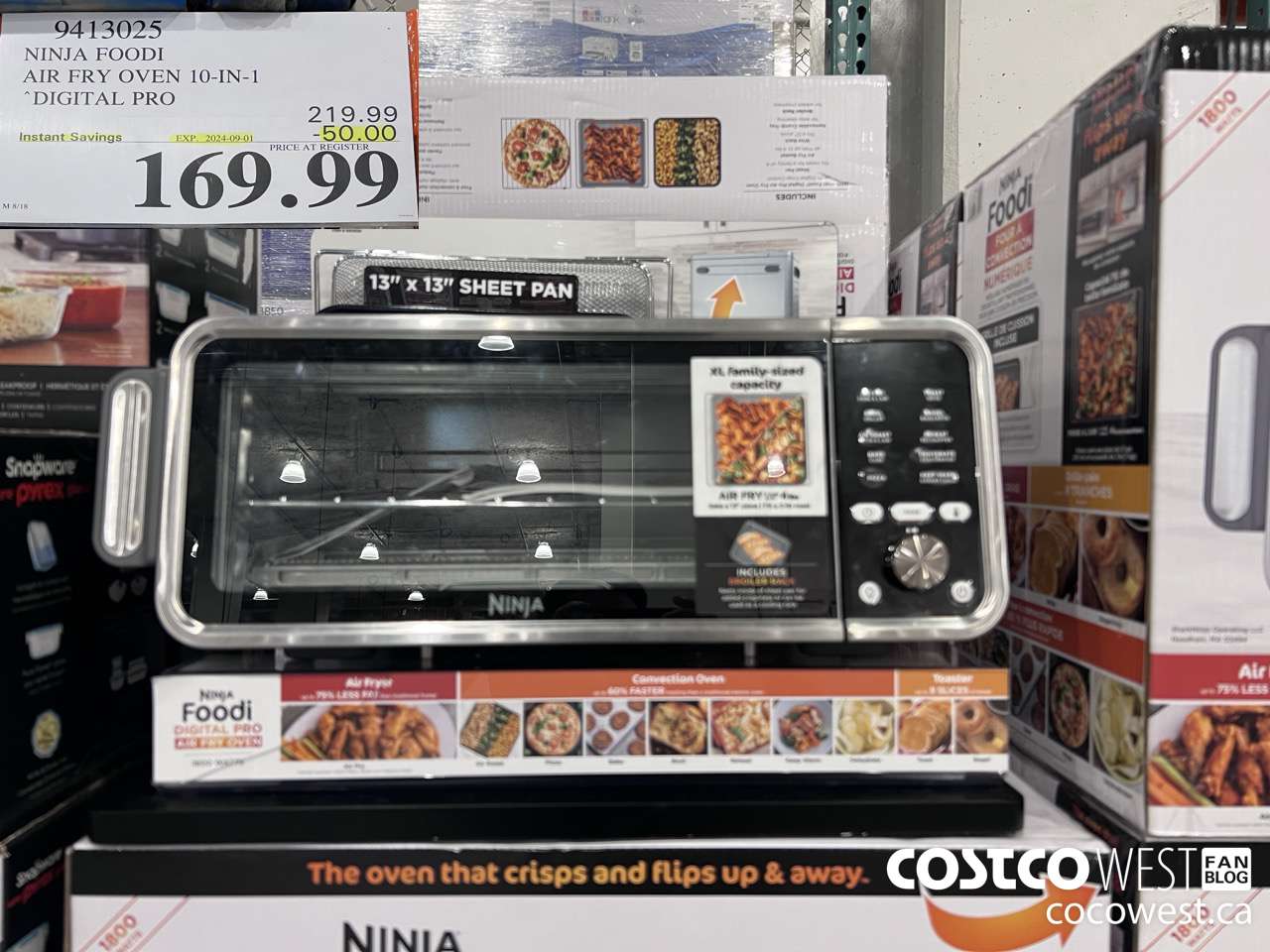 9413025 NINJA FOODI 10-IN-1 COUNTERTOP OVEN PRO ($50.00 INSTANT SAVINGS EXPIRES ON 2024-09-01) $169.99
