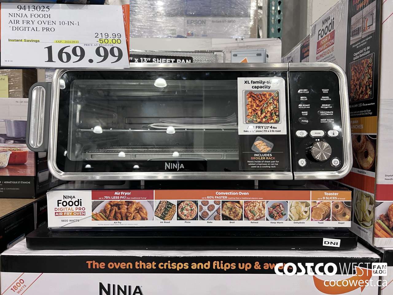 9413025 NINJA FOODI 10-IN-1 COUNTERTOP OVEN PRO ($50.00 INSTANT SAVINGS EXPIRES ON 2024-09-01) $169.99