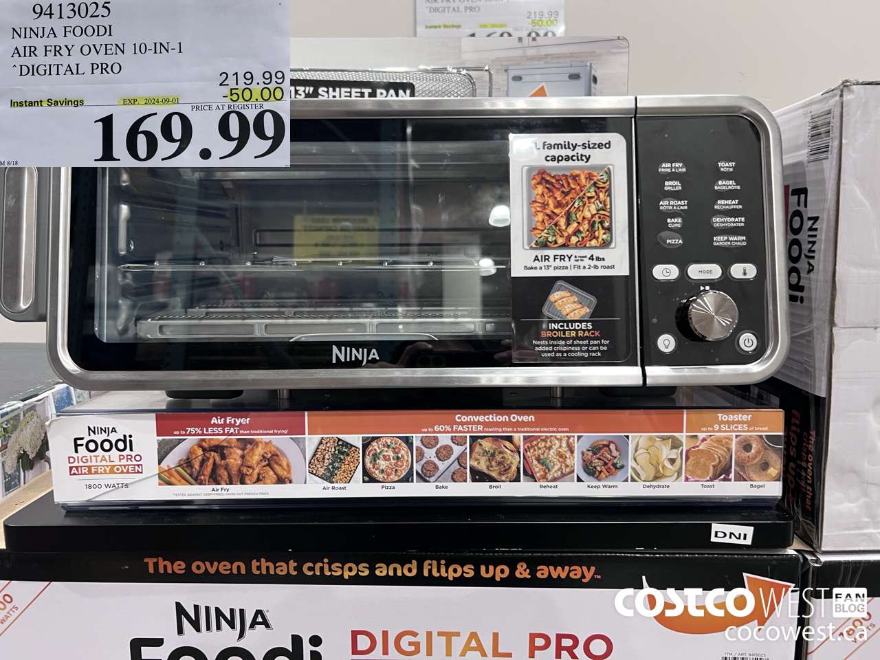 9413025 NINJA FOODI 10-IN-1 COUNTERTOP OVEN PRO ($50.00 INSTANT SAVINGS EXPIRES ON 2024-09-01) $169.99