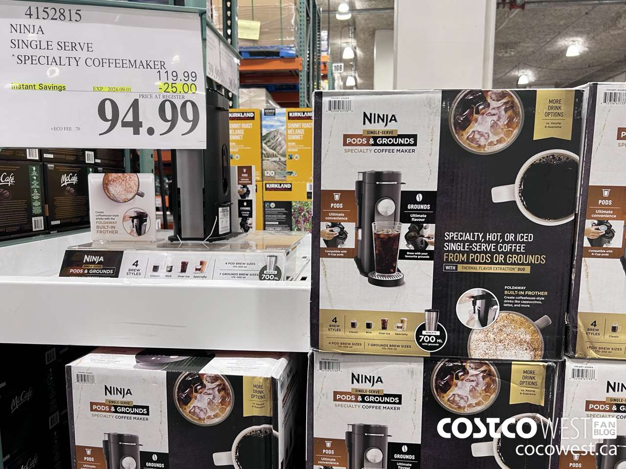 4152815 NINJA SINGLE SERVE SPECIALTY COFFEEMAKER ($25.00 INSTANT SAVINGS EXPIRES ON 2024-09-01) $94.99