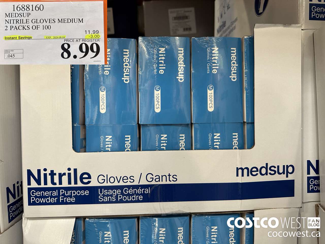 1688160 NITRILE GLOVES MEDIUM 2 PACKS OF 100 ($3.00 INSTANT SAVINGS EXPIRES ON 2024-08-04) $8.99