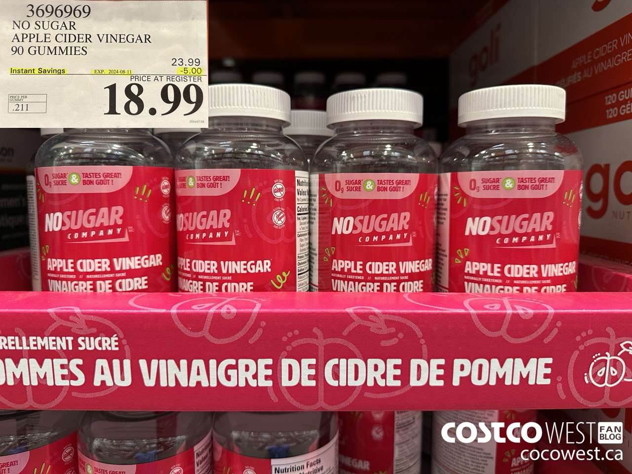 3696969 NO SUGAR APPLE CIDER VINEGAR 90 GUMMIES ($5.00 INSTANT SAVINGS EXPIRES ON 2024-08-11) $18.99