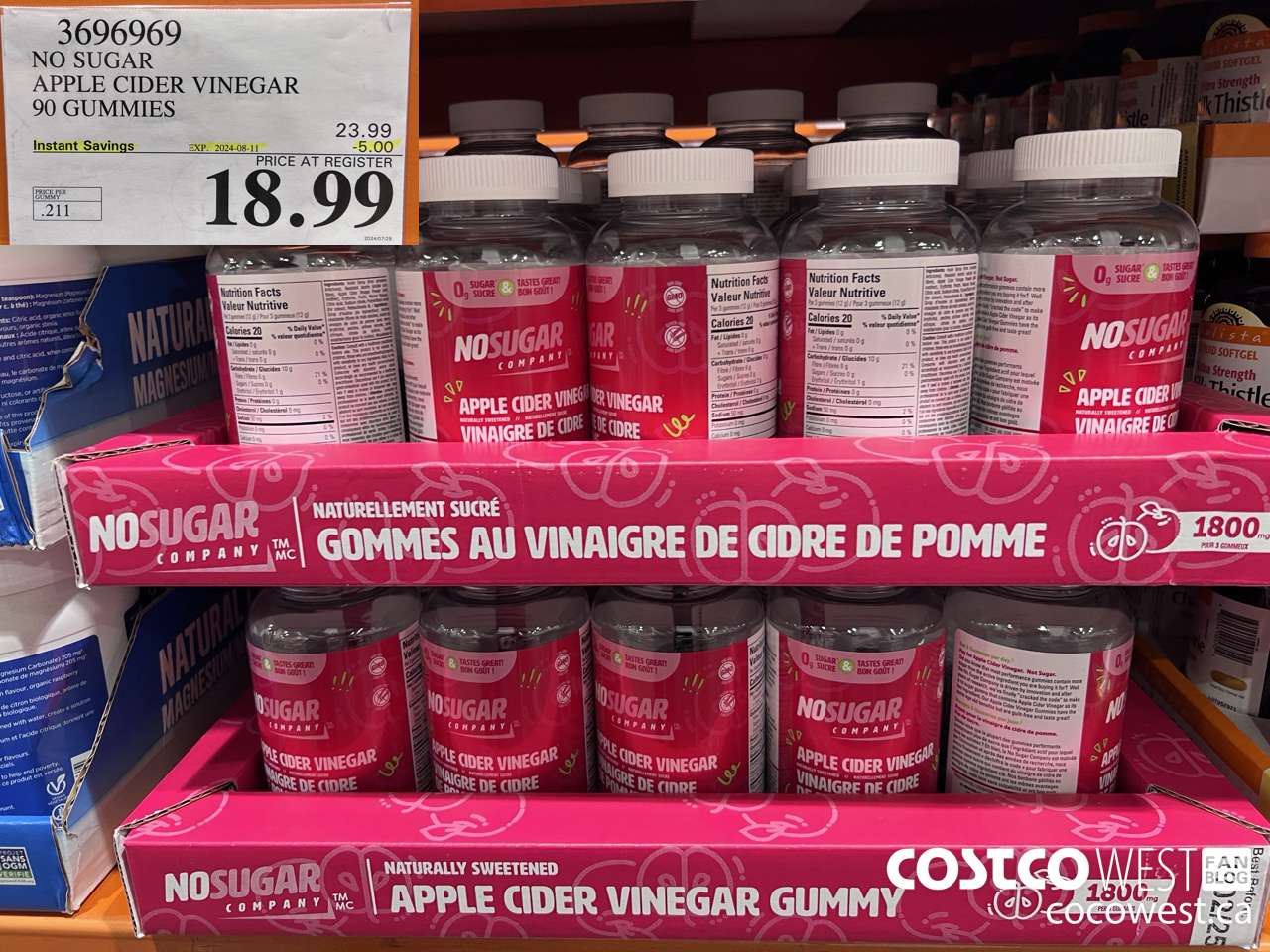 3696969 NO SUGAR APPLE CIDER VINEGAR 90 GUMMIES ($5.00 INSTANT SAVINGS EXPIRES ON 2024-08-11) $18.99