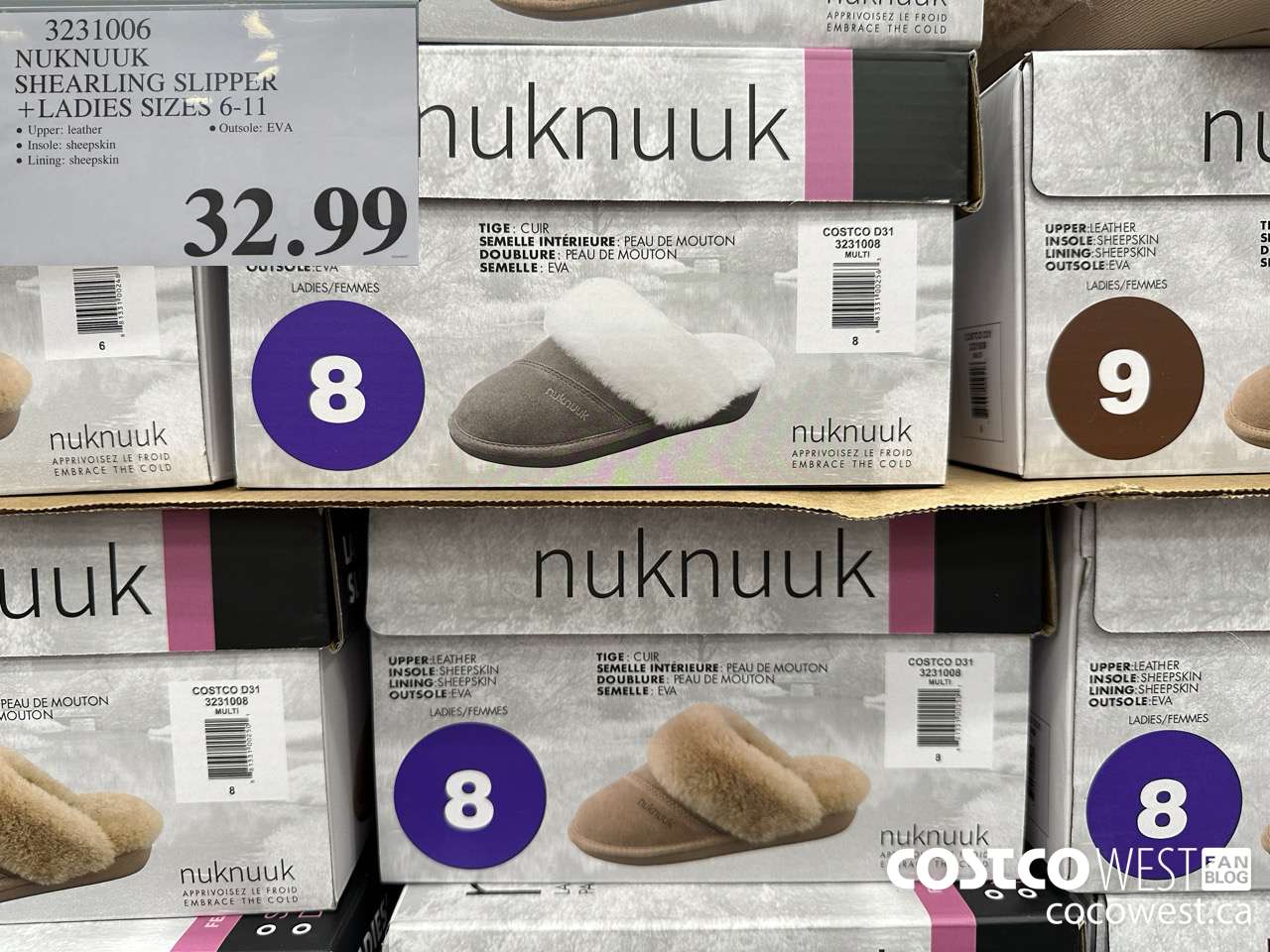3231006 NUKNUUK SHEARLING SLIPPER LADIES SIZES 6-11 $32.99