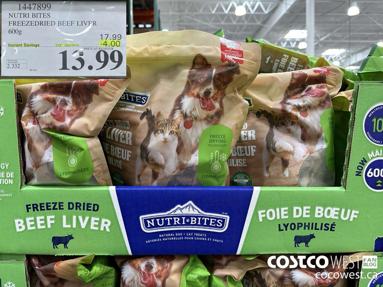 1447899 NUTRI BITES FREEZEDRIED BEEF LIVER 600g ($4.00 INSTANT SAVINGS EXPIRES ON 2024-09-01) $13.99