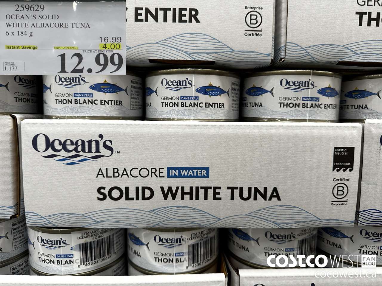 259629 OCEAN'S SOLID WHITE TUNA 6 X 184 G ($4.00 INSTANT SAVINGS EXPIRES ON 2024-09-01) $12.99