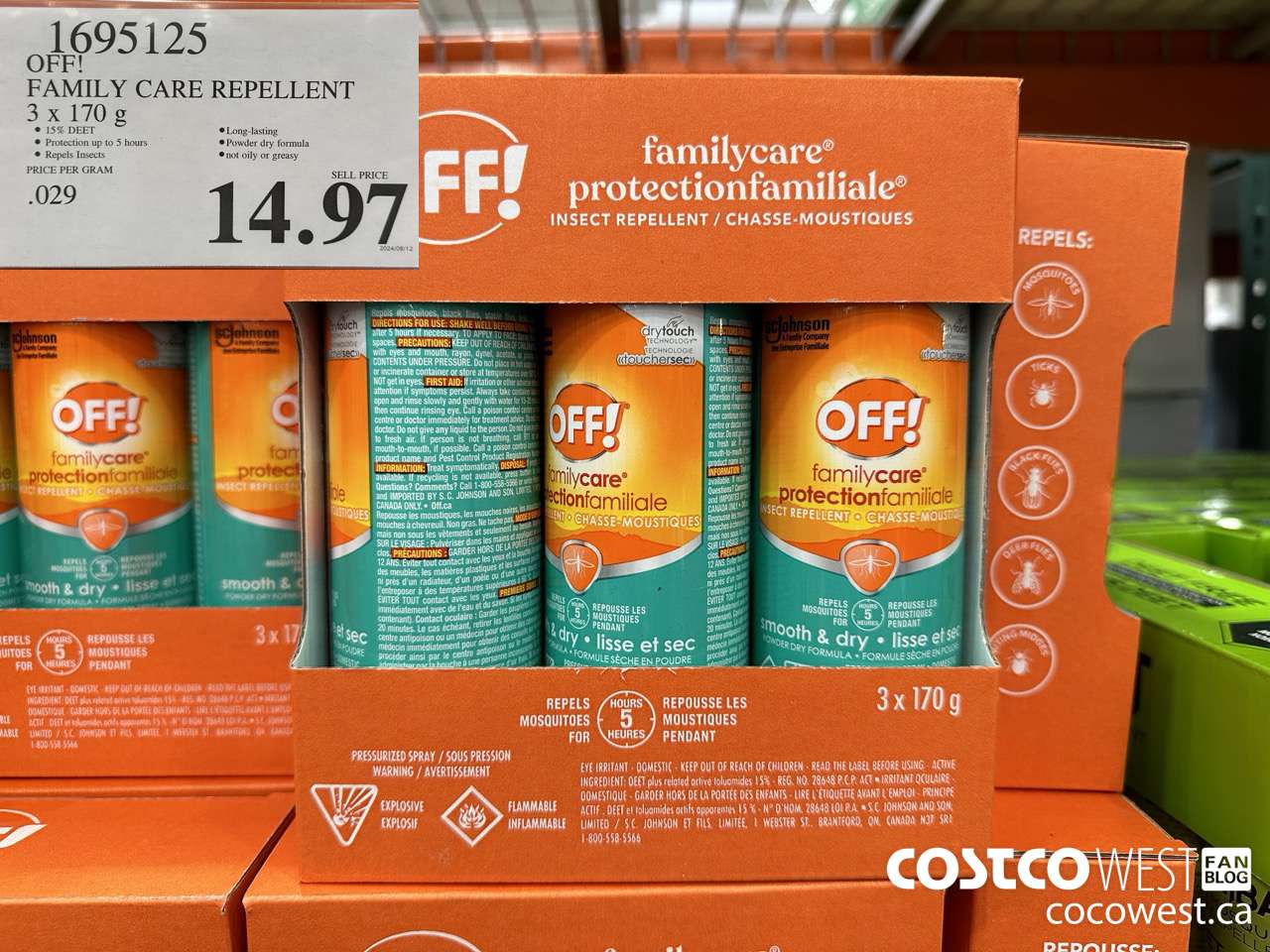 1695125 OFF! FAMILY CARE REPELLENT 3 PACK 3x 170mL $14.97