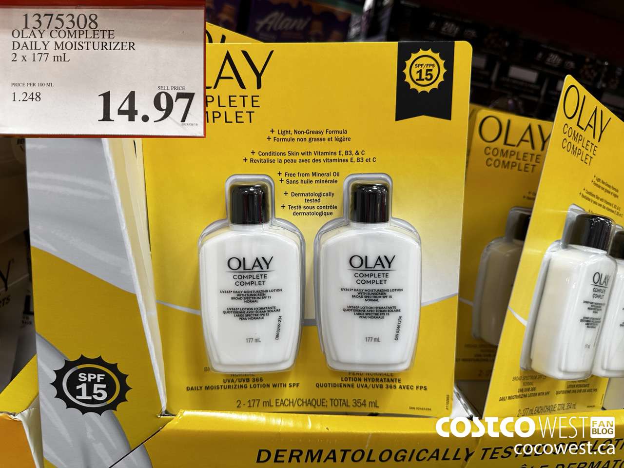1375308 OLAY COMPLETE DAILY MOISTURIZER 2 X 177 ML $14.97