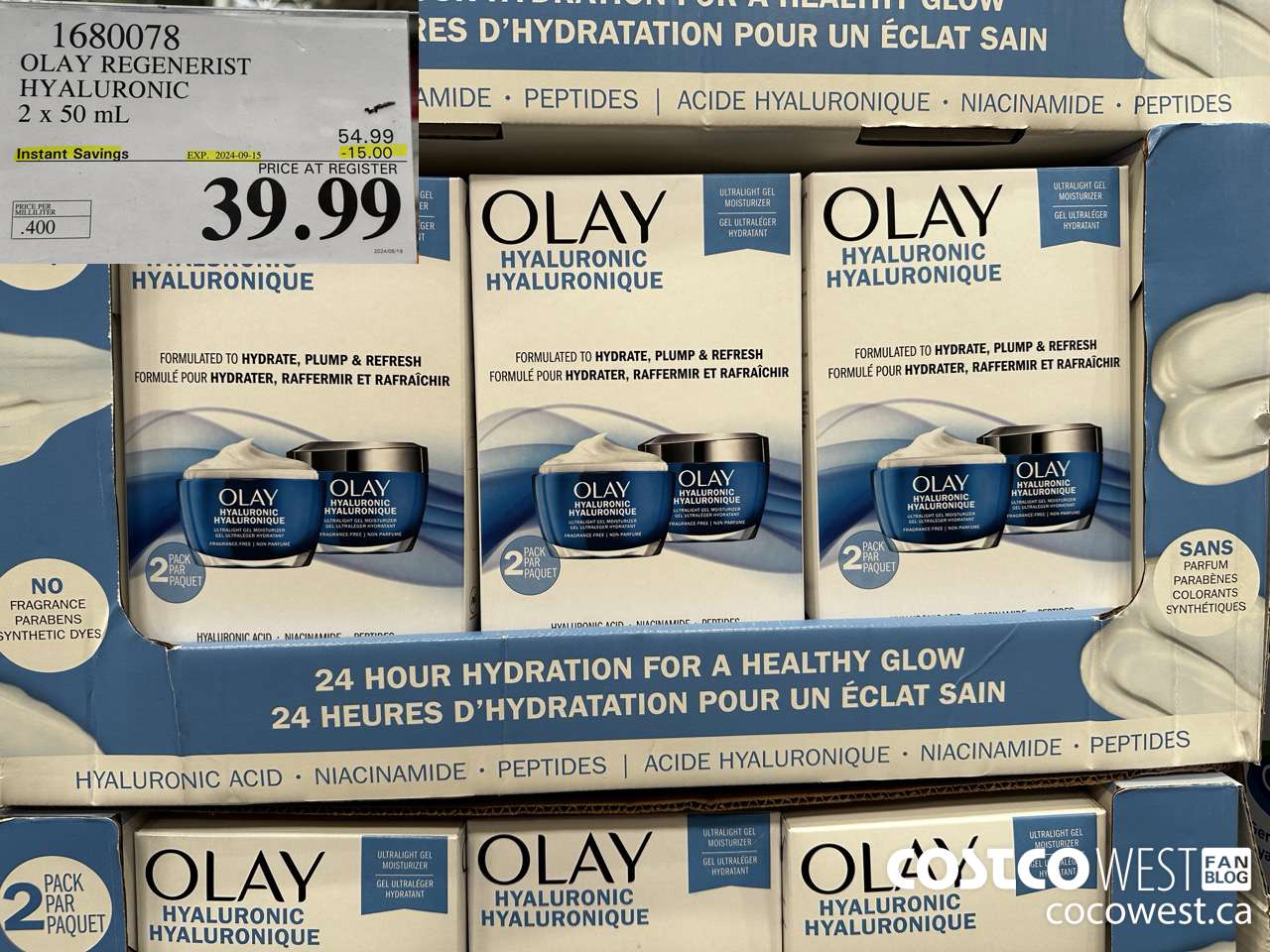 1680078 OLAY REGENERIST HYALURONIC 2 X 50ML ($15.00 INSTANT SAVINGS EXPIRES ON 2024-09-15) $39.99