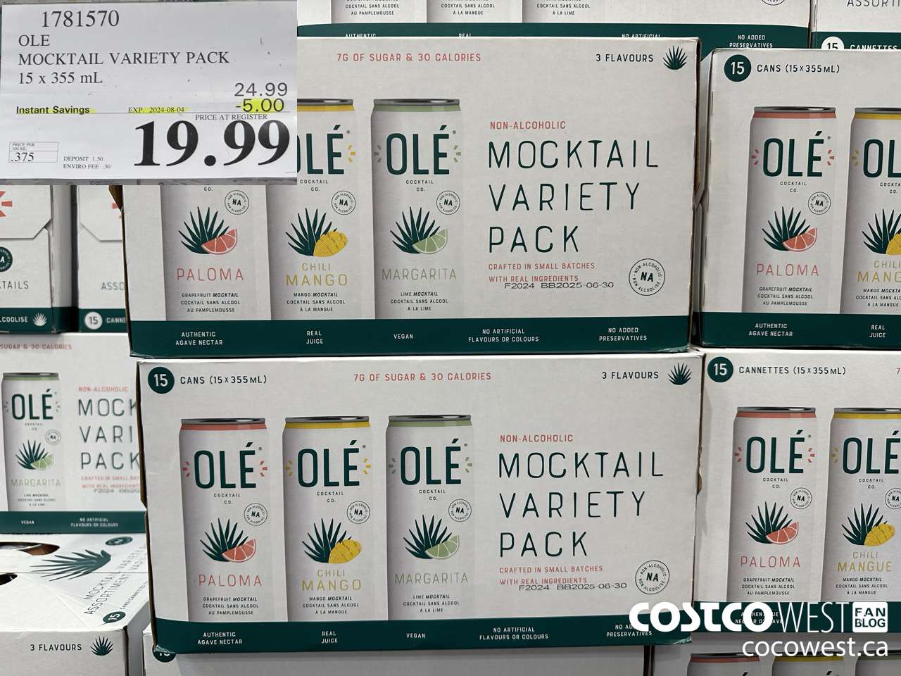 1781570 OLE MOCKTAIL VARIETY PACK 15 X 355 ML ($5.00 INSTANT SAVINGS EXPIRES ON 2024-08-04) $19.99