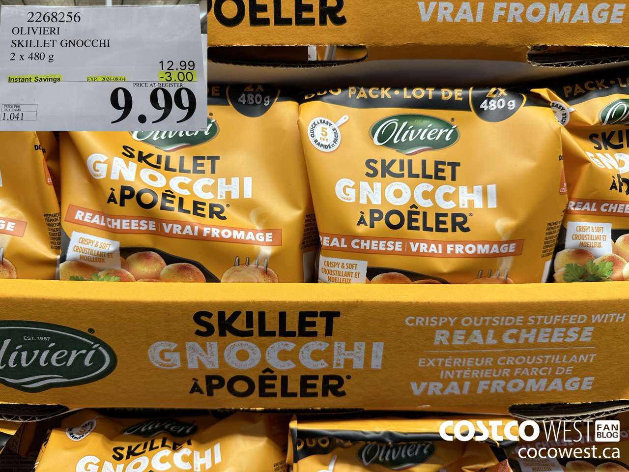 2268256 OLIVIERI SKILLET GNOCCHI 2 X 480G ($3.00 INSTANT SAVINGS EXPIRES ON 2024-08-04) $9.99