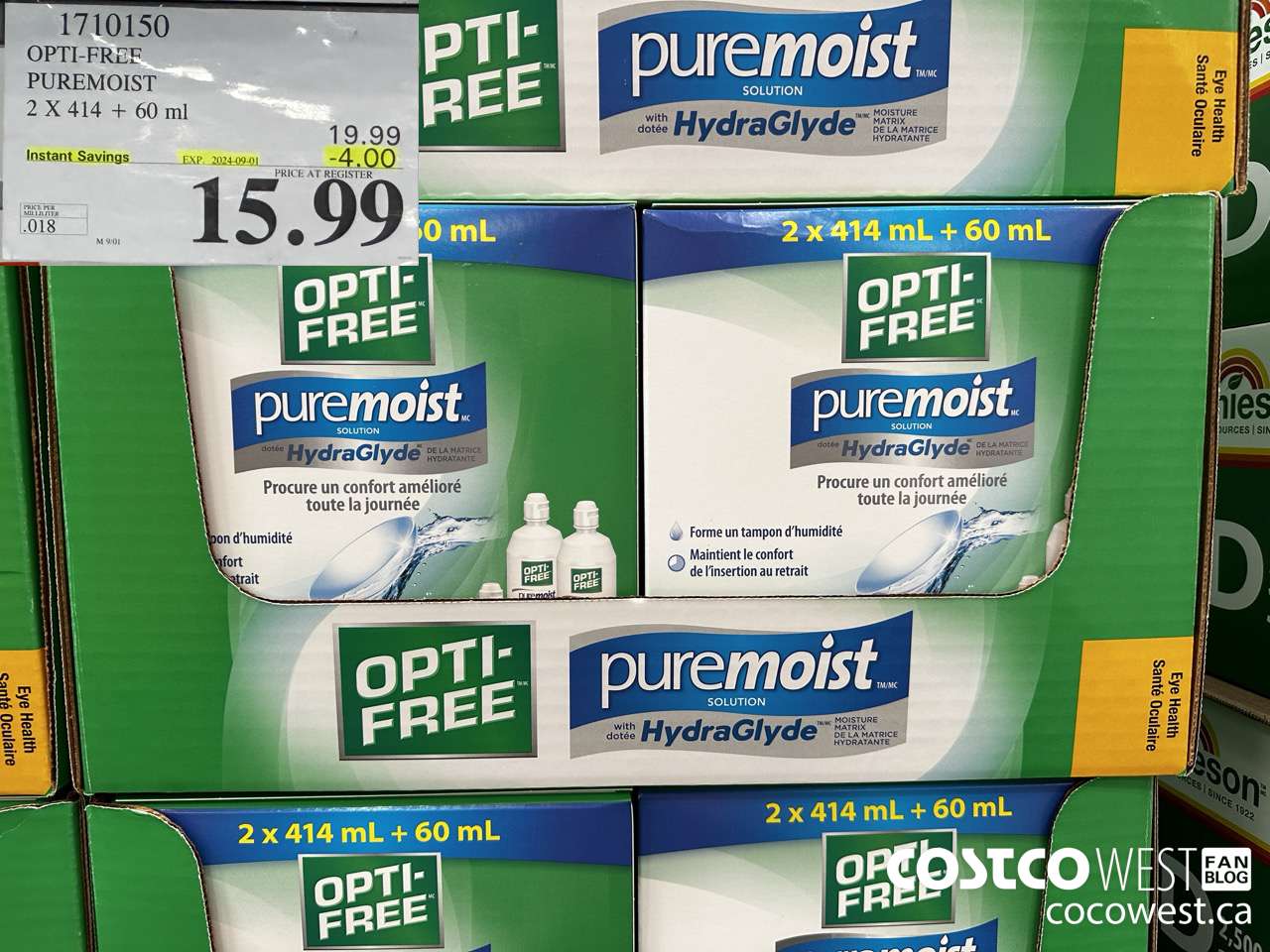 1710150 OPTI-FREE PUREMOIST 2 X 414 + 60 ML ($4.00 INSTANT SAVINGS EXPIRES ON 2024-09-01) $15.99