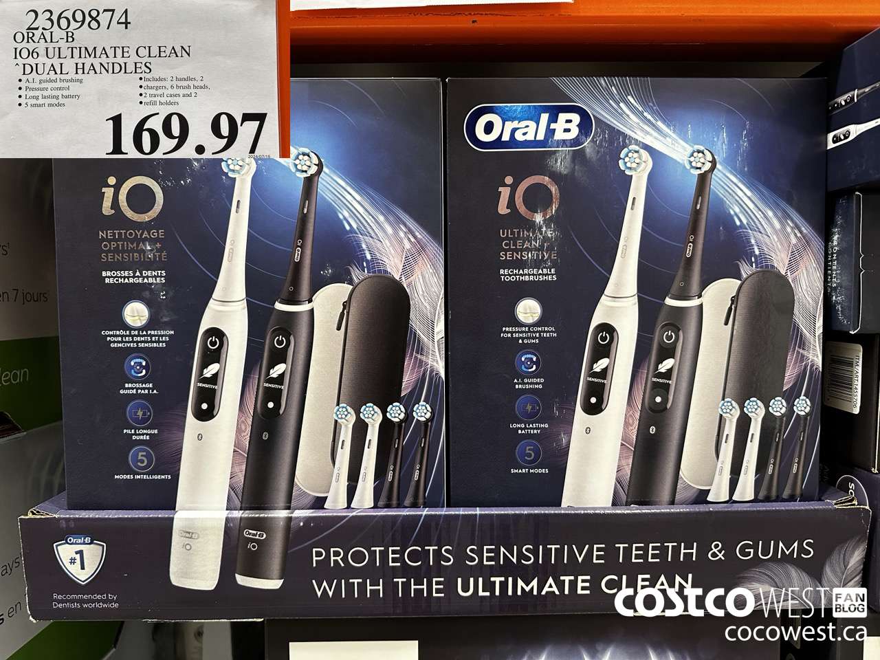 2369874 ORAL-B IO6 ULTIMATE CLEAN DUAL HANDLES $169.97