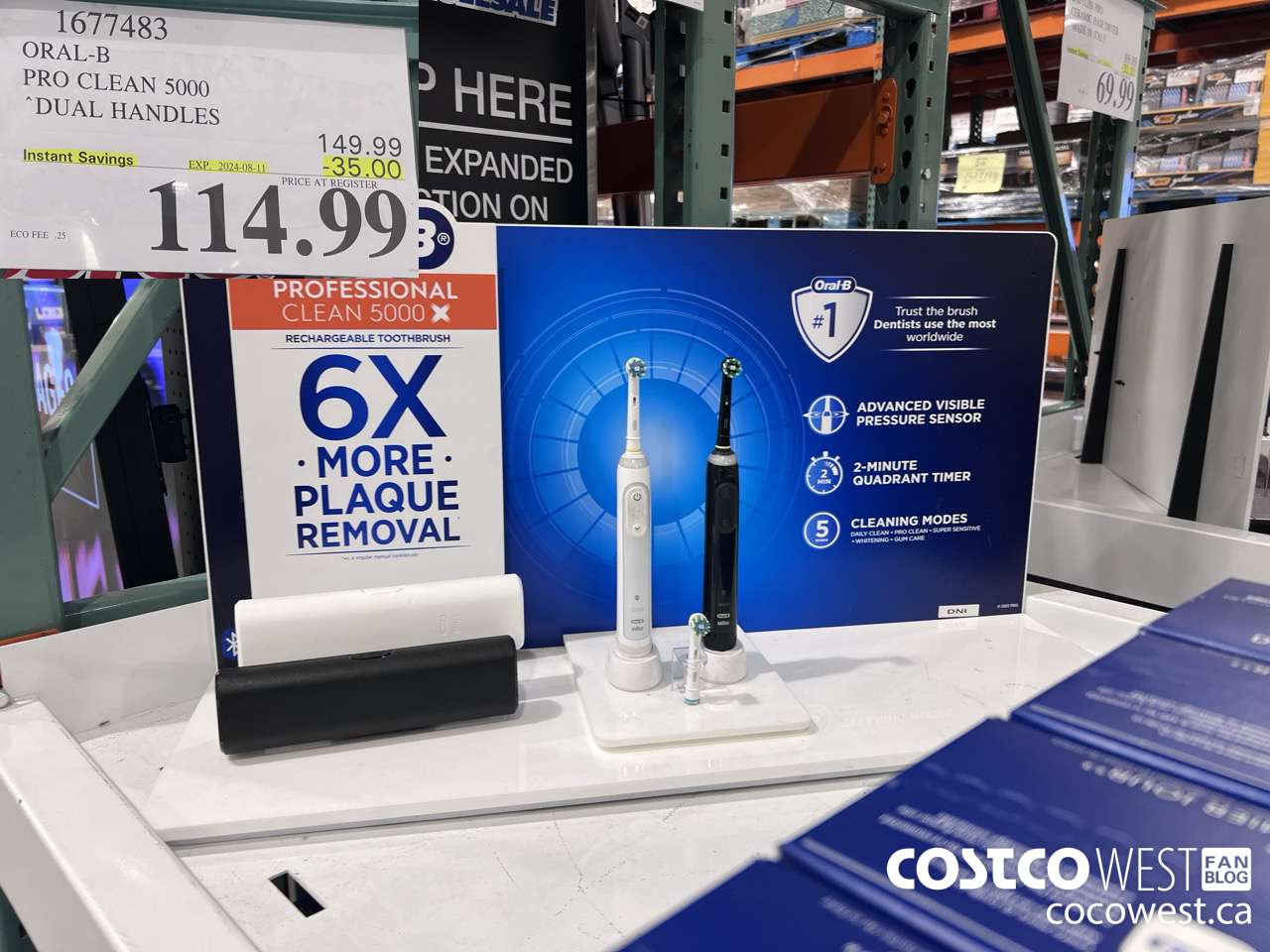 1677483 ORAL-B PRO CLEAM 5000 DUAL HANDLES ($35.00 INSTANT SAVINGS EXPIRES ON 2024-08-11) $114.99
