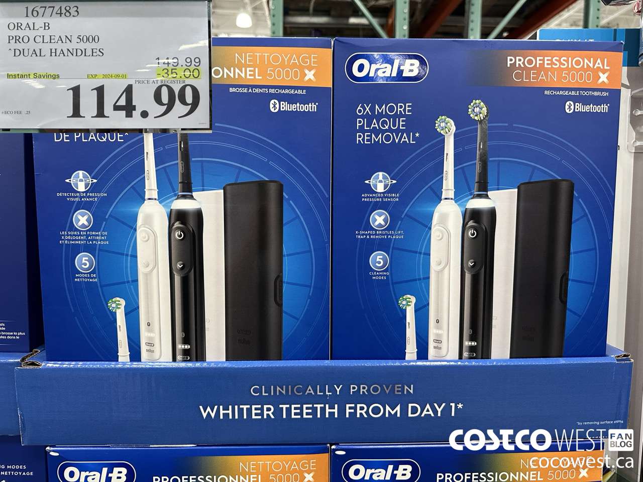 1677483 ORAL-B PRO CLEAM 5000 DUAL HANDLES ($35.00 INSTANT SAVINGS EXPIRES ON 2024-09-01) $114.99