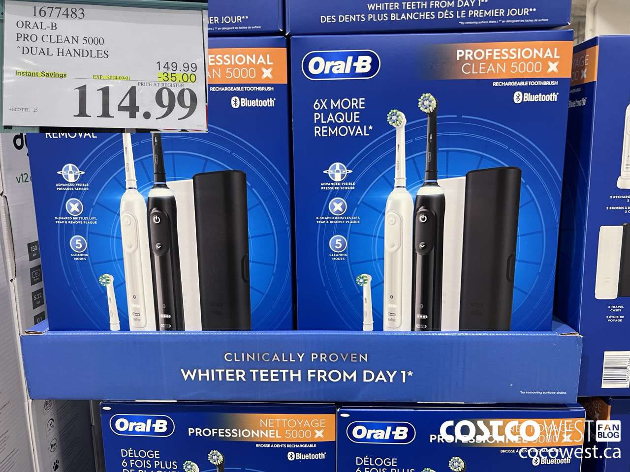 1677483 ORAL-B PRO CLEAM 5000 DUAL HANDLES ($35.00 INSTANT SAVINGS EXPIRES ON 2024-09-01) $114.99