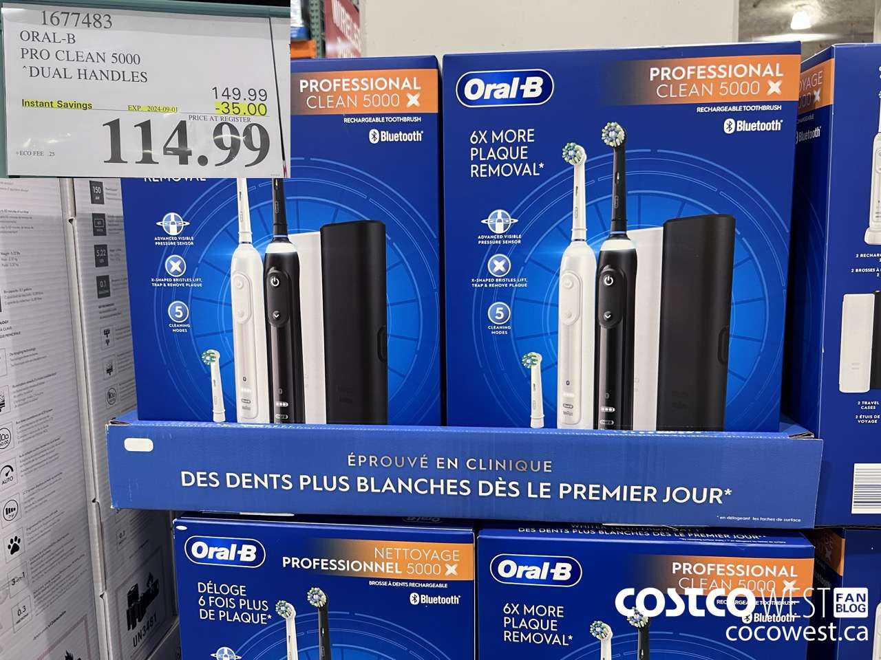 1677483 ORAL-B PRO CLEAM 5000 DUAL HANDLES ($35.00 INSTANT SAVINGS EXPIRES ON 2024-09-01) $114.99