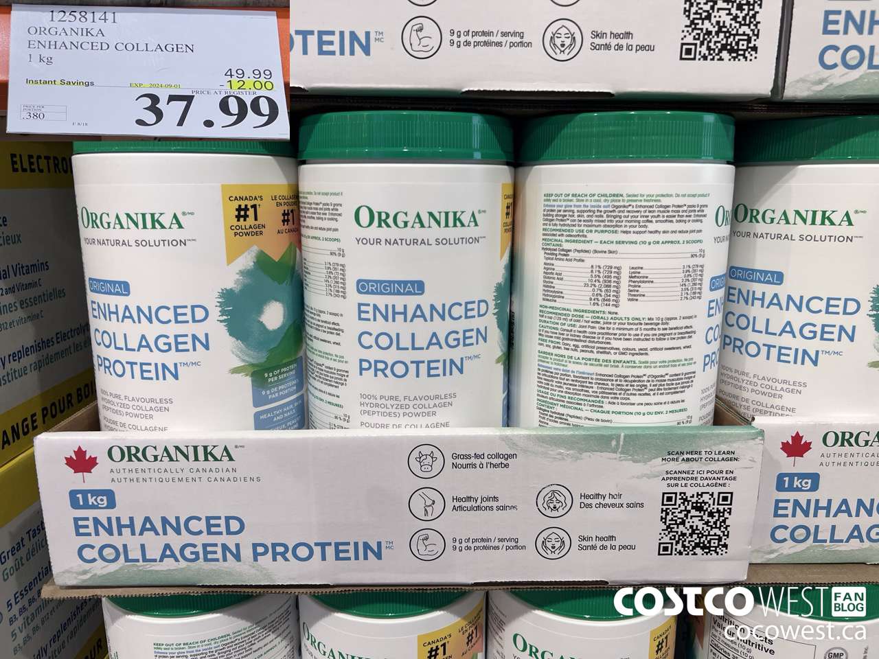 1258141 ORGANIKA ENHANCED COLLAGEN 1 kg ($12.00 INSTANT SAVINGS EXPIRES ON 2024-09-01) $37.99