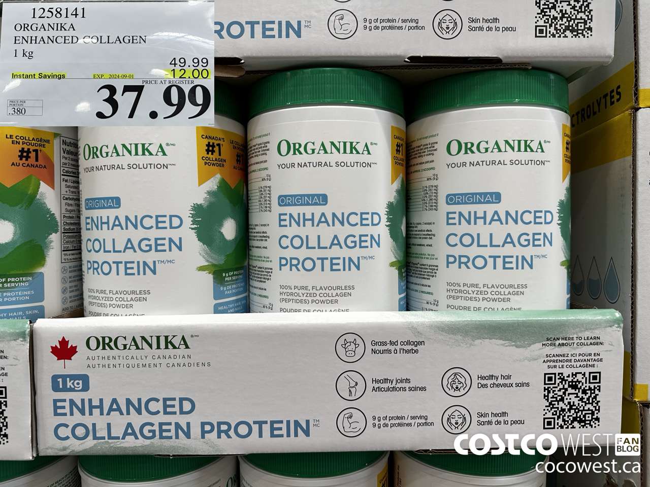 1258141 ORGANIKA ENHANCED COLLAGEN 1 kg ($12.00 INSTANT SAVINGS EXPIRES ON 2024-09-01) $37.99