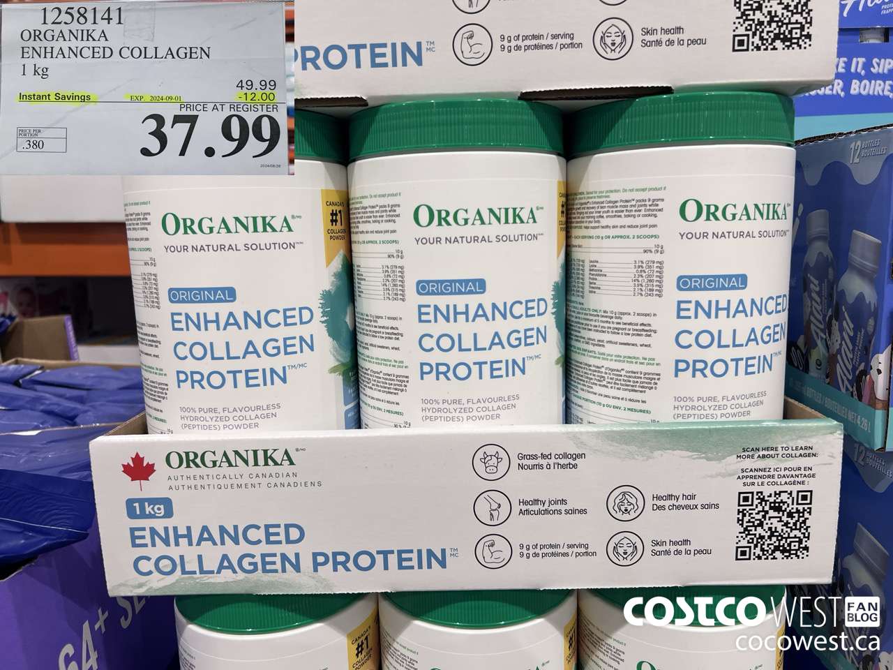 1258141 ORGANIKA ENHANCED COLLAGEN 1 kg ($12.00 INSTANT SAVINGS EXPIRES ON 2024-09-01) $37.99