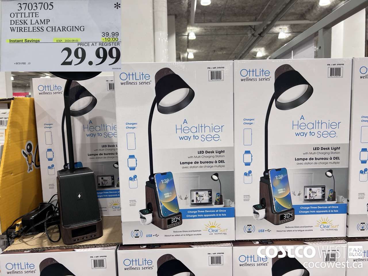 3703705 OTTLITE DESK LAMP WIRELESS CHARGING ($10.00 INSTANT SAVINGS EXPIRES ON 2024-09-01) $29.99